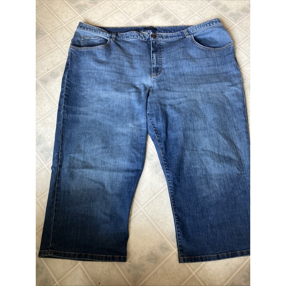 Chaps Capsule Wardrobe Casual Blue Denim Capris Cropped Jean Capri Size 22W